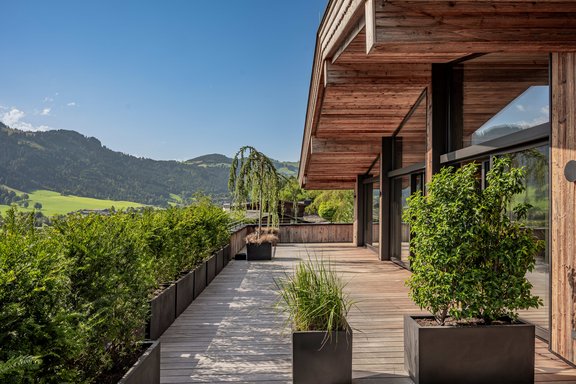 Terrace with unobstructed valley views
