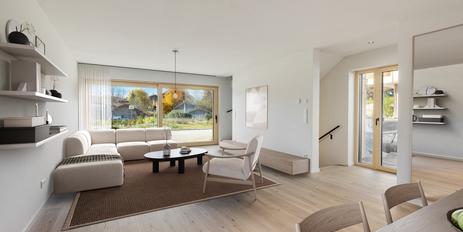 Neubau: Chalet trifft Purismus: Familiengerechtes Eckhaus mit attraktiver Ausstattung zum Erstbezug