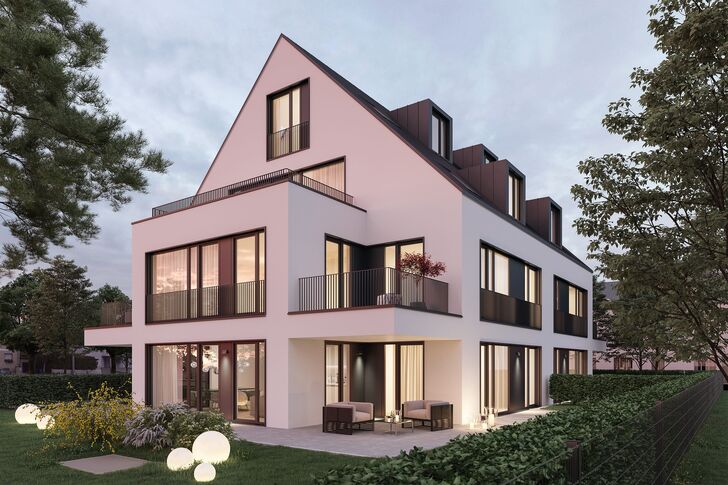 Abendstimmung Hausansicht (Illustration)