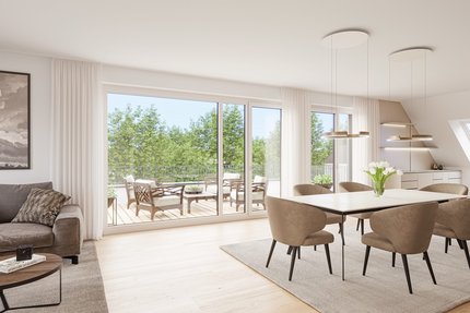 Living/dining area from the illustrator's point of view