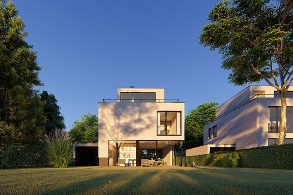 Hausansicht Abendstimmung - Visualisierung