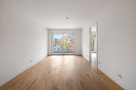 Living/dining area with a south-facing loggia