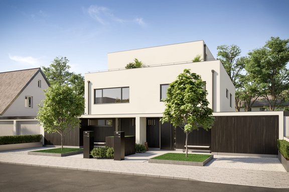 Doppelhaus im Bauhaus-Stil