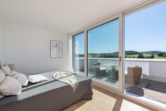 Masterschlafzimmer mit Blick