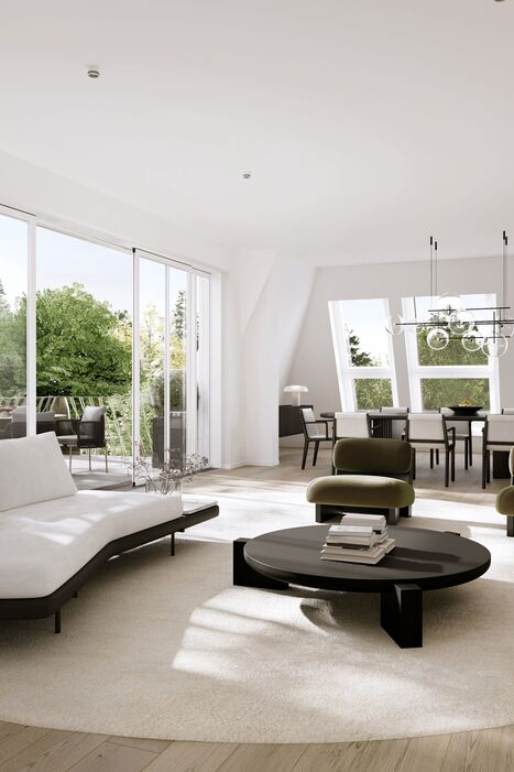 Wohnen und Terrasse Penthouse (Visualisierung)