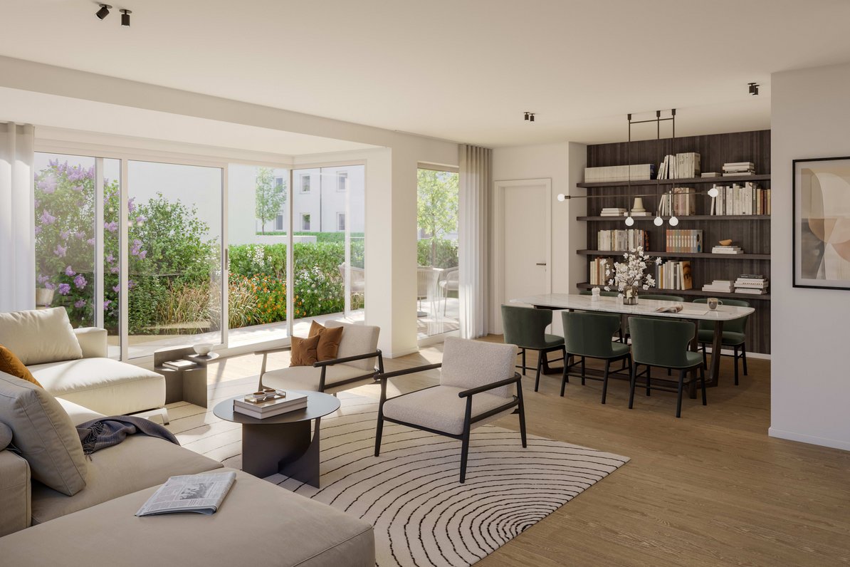 Living area with garden view