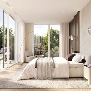 Schlafzimmer mit Ausblick (Visualisierung)