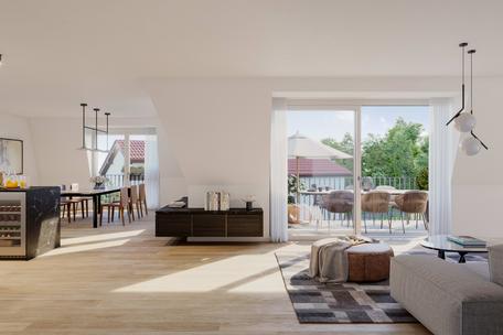 Neubau: Familiengerechte, elegante 4-Zimmer-Wohnung mit vier Balkonen