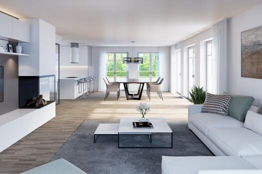 Attractive living and dining area