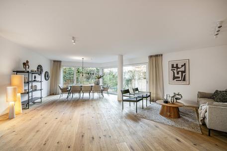 New build: Spacious 4-room garden apartment with hobby room and private house-within-a-house feeling