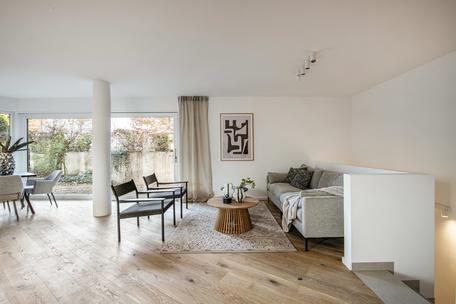 New build: Spacious 4-room garden apartment with hobby room and private house-within-a-house feeling