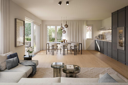 Light-filled living, eating