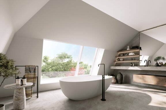 Timeless and Elegant Bathroom (Rendering)