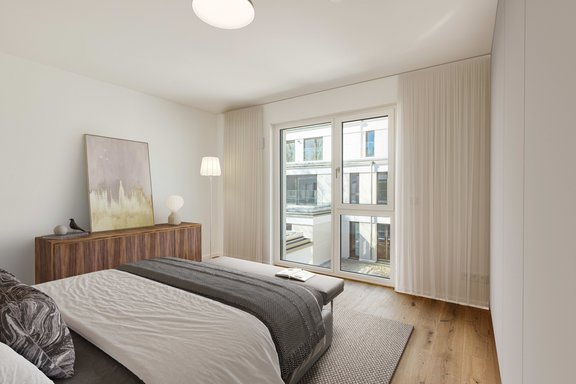 Schlafzimmer Wohnung 12 (Virtuell möbliert)