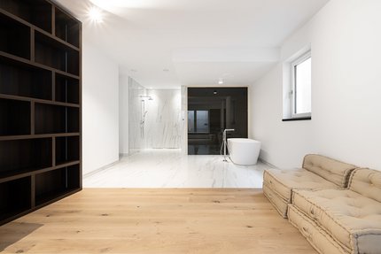 Inviting spa with lounge area