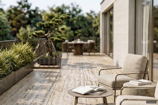 Naturstein-Terrasse mit Aussicht (Visualisierung)