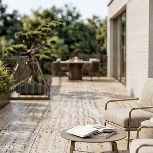 Naturstein-Terrasse mit Aussicht (Visualisierung)