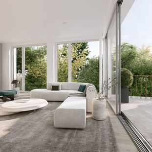 Wohnbereich mit herrlicher Terrasse (Visualisierung)