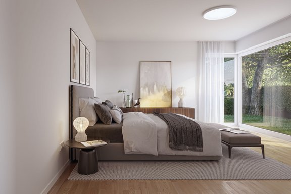 Schlafzimmer zum Garten