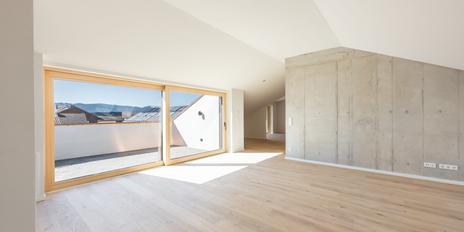 New build: Airy 2-room top-floor apartment with roof terrace and south-facing loggia with mountain views