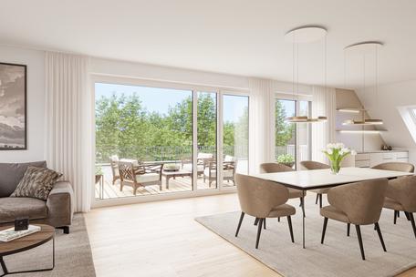 Neubau: Maisonette-Dachterrassenwohnung mit 5 Zimmern und Süd-West-Ausrichtung