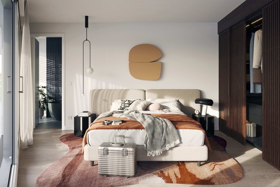 Schlafzimmer mit Bad ensuite