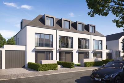 Neubau: Modernes, familienfreundliches Stadthaus mit Hobbyraum und Garten