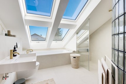 Master bathroom in the attic