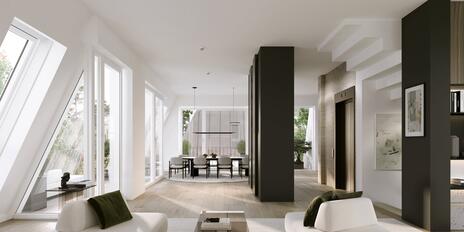 New Construction: A Rare Find in Herzogpark—5-Room Penthouse with a Rooftop Garden and Private Elevator Landing