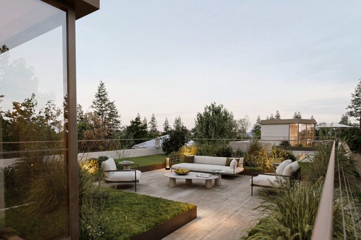 Roofgarden mit weiten Blicken (Visualisierung)