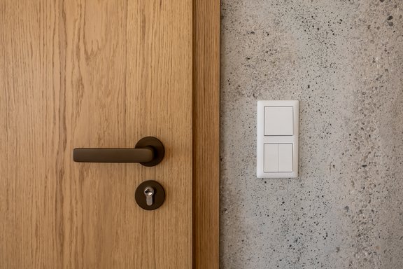 Combination of wood and exposed concrete