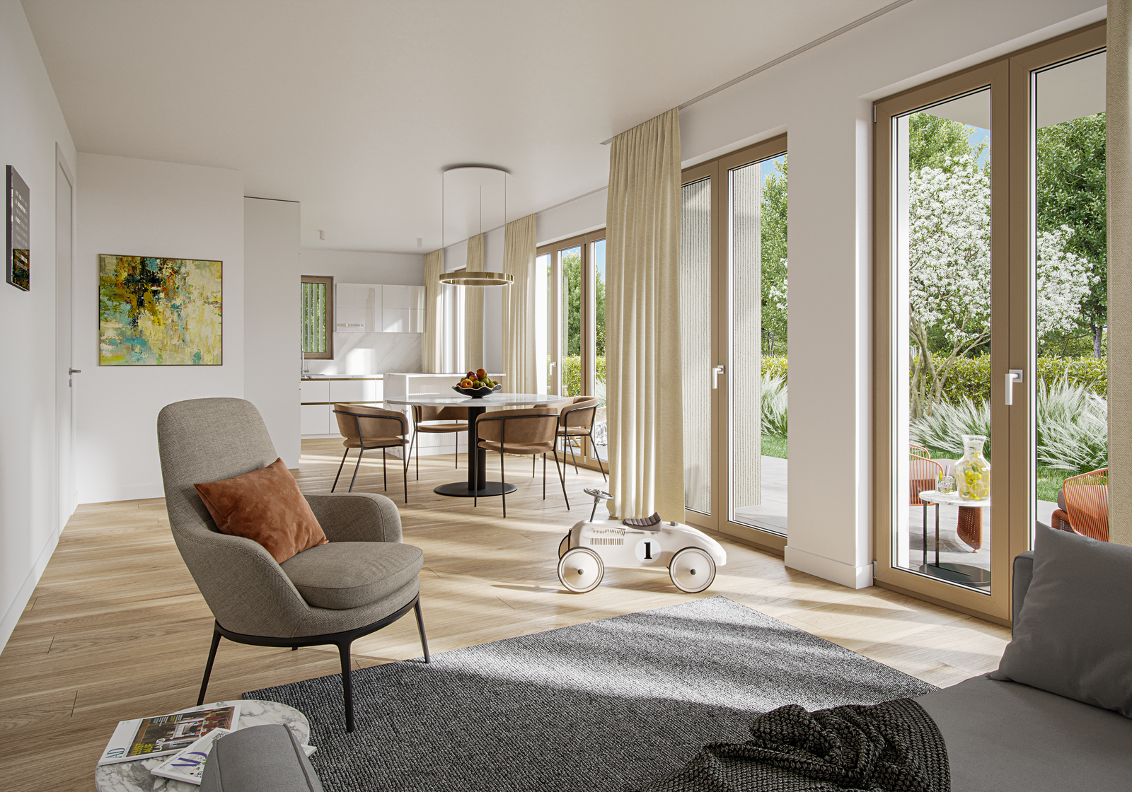 Bodentiefe Fenster zum Balkon