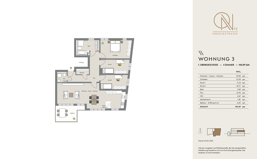 1. Obergeschoss Wohnung 3