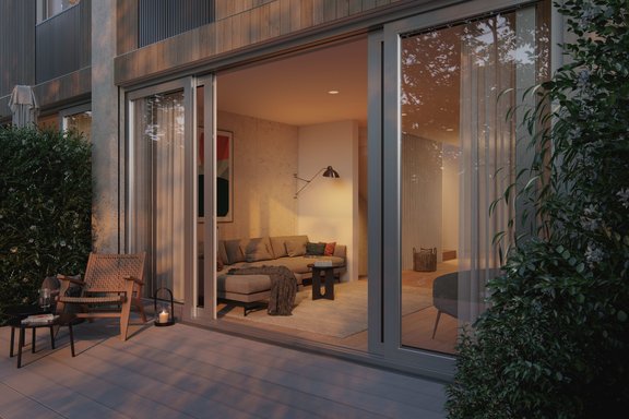 Terrace with garden access