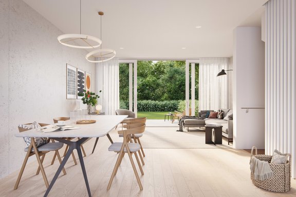 Living area with garden access