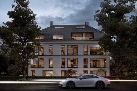 Fassade im Abendlicht (Visualisierung)