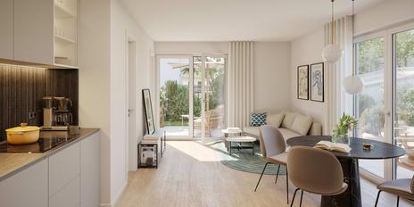 Neubau: Sundowner auf dem Westbalkon: Charmante 2-Zimmer-Wohnung mit exklusivem Flair