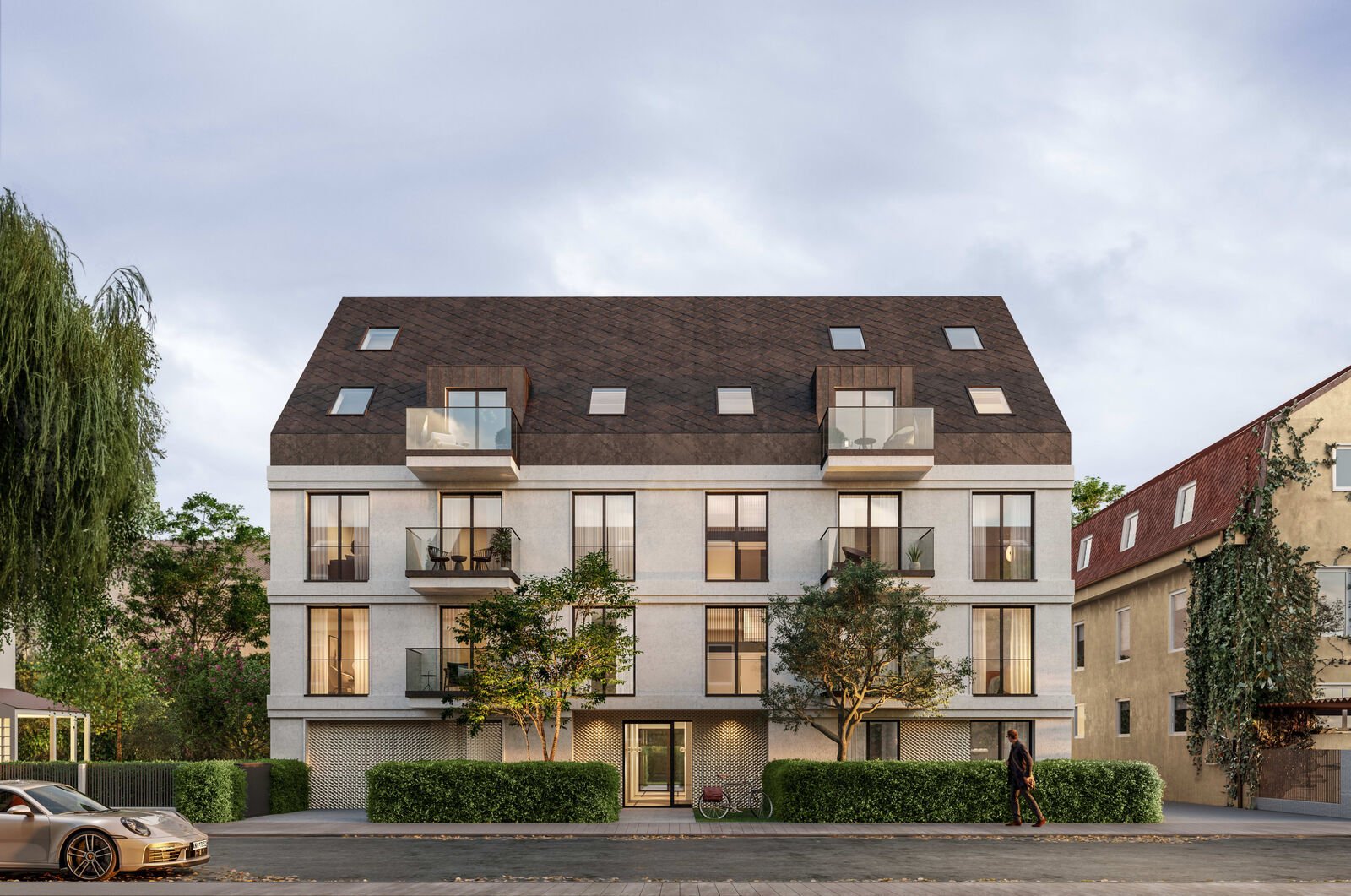 Klare, moderne Architektur mit klassischer Fassadengliederung