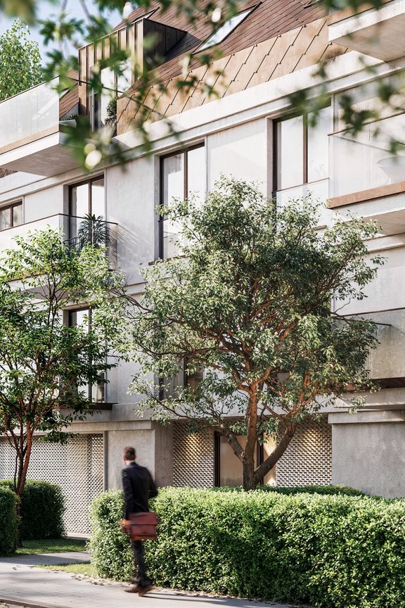 Die Außenfassade präsentiert sich in moderner und einladender Gestaltung