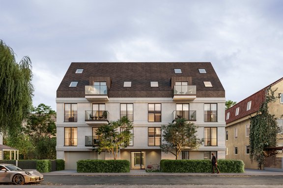 Klare, moderne Architektur mit klassischer Fassadengliederung