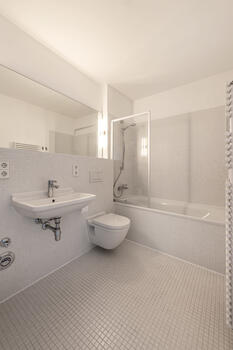 Puristically designed master bathroom