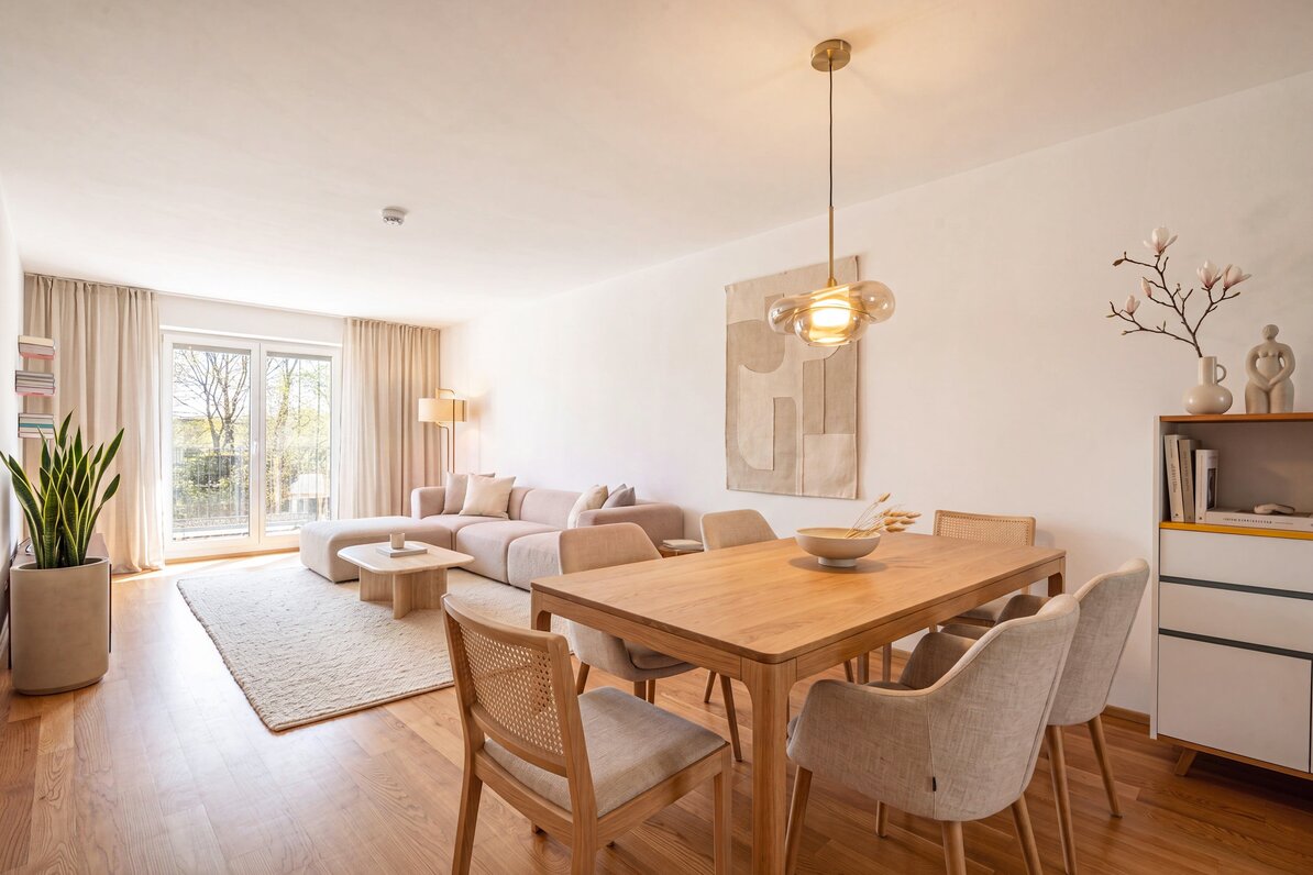 Virtually Furnished Living/Dining Room