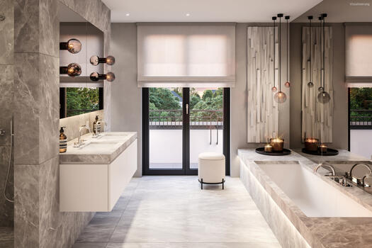 Natural stone bathroom (visualized)