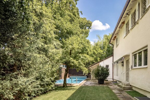 Backyard with a pool