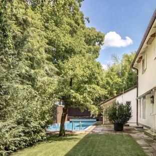 Backyard with a pool