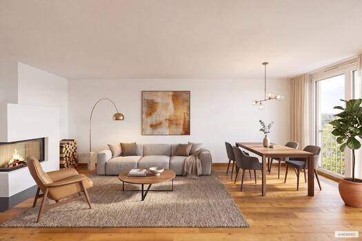 Exklusives Ambiente mit Kamin (virtuell möbliert)