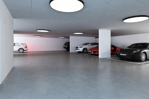 In the in-house underground car park on the 2nd floor