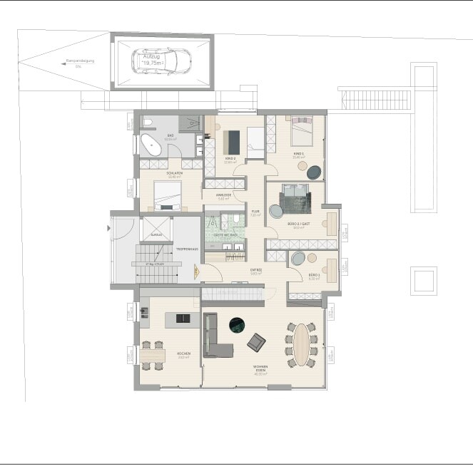 Grundriss EG - Wohnung I