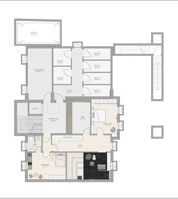 Grundriss UG - Wohnung I