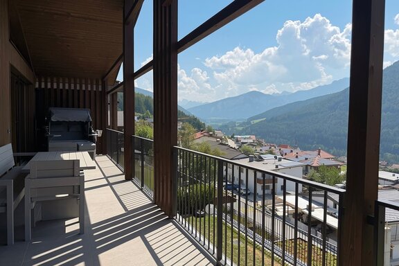 Terrasse mit Weitblick in die Dolomiten